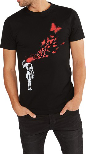 Banksy - Butterfly TShirt S