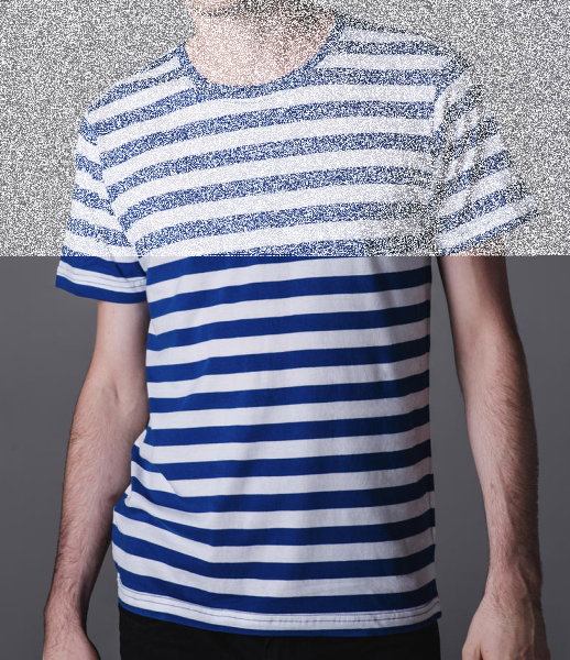 Stripy TShirt men white blue (L)
