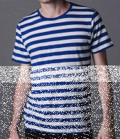 Stripy TShirt men white blue (L)
