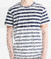 Stripy TShirt men white navy (L)