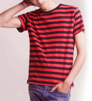 Stripy TShirt men black red (S)