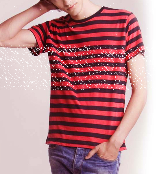 Stripy TShirt men black red (XL)
