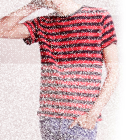 Stripy TShirt men black red (XL)