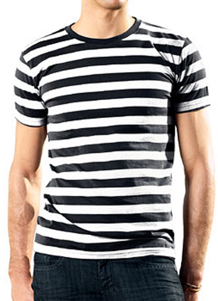 Stripy TShirt men black white (S)