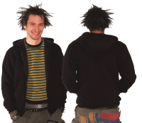 Kapuzen-Zipper Schwarz (XL)