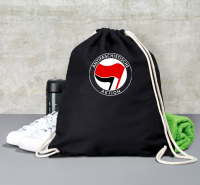 Antifa Pocketprint Gymbag, schwarz