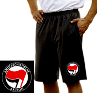 Antifa Pocketprint Shorts, schwarz