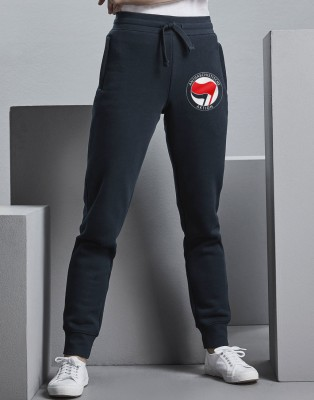 Antifa Pocketprint Jogginghose Girl, schwarz