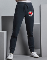 Antifa Pocketprint Jogginghose Girl, schwarz