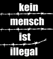 Kein Mensch ist illegal – Stacheldraht T-Shirt, schwarz m