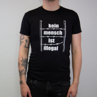 Kein Mensch ist illegal – Zaun T-Shirt, schwarz