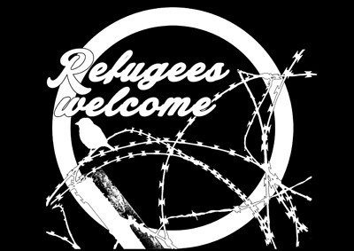 Refugees Welcome – Pocketprint T-Shirt, schwarz xl
