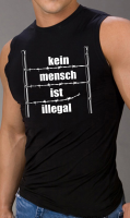 Kein Mensch ist illegal – Zaun Muscle Shirt, schwarz
