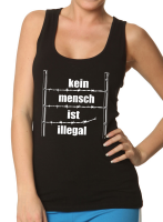 Kein Mensch ist illegal – Zaun Tank Top, schwarz