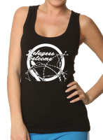 Refugees Welcome Tank Top, schwarz