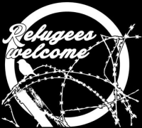Refugees Welcome Tank Top, schwarz