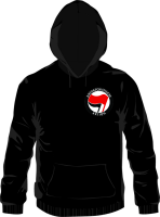 Antifa Pocketprint Kapuzenpullover, schwarz