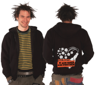 100 Blumen – KNKS Kapuzen-Zipper, schwarz