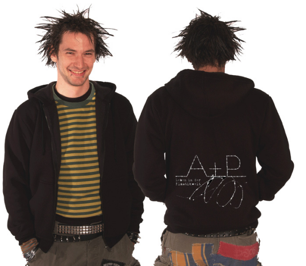 A+P Plastikwelt Kapuzen-Zipper, schwarz