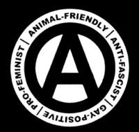 Animal Antifa Feminist Kapuzen-Zipper, schwarz