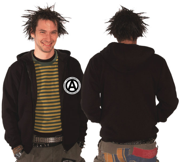 Animal Antifa Feminist Kapuzen-Zipper, schwarz l