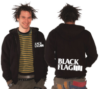 Black Flag – Logo Kapuzen-Zipper, schwarz