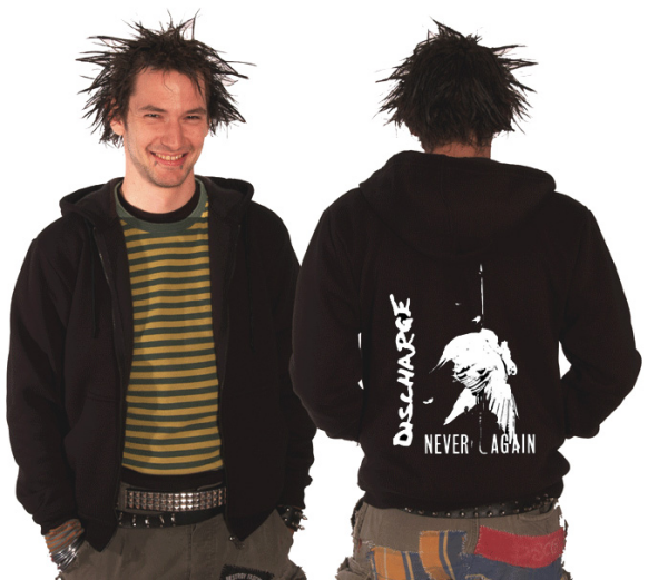 Discharge – Never Again Kapuzen-Zipper, schwarz 3xl