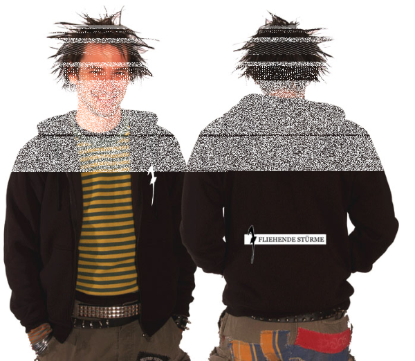 Fliehende Stürme – Schriftzug Kapuzen-Zipper, schwarz xs