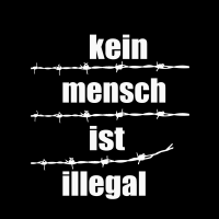 Kein Mensch ist illegal – Pocketprint Kapuzen-Zipper, schwarz xl