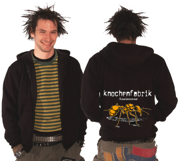 Knochenfabrik – Ameisenstaat Kapuzen-Zipper, schwarz l