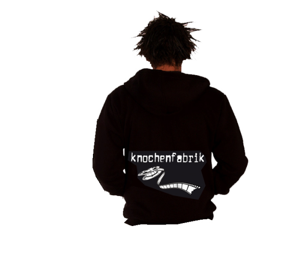 Knochenfabrik – Filmriss Kapuzen-Zipper, schwarz xl
