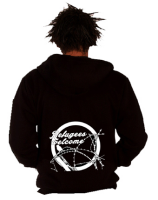 Refugees Welcome Kapuzen-Zipper, schwarz