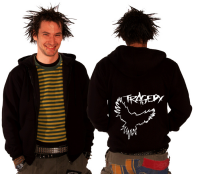 Tragedy Kapuzen-Zipper, schwarz
