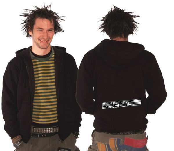 Wipers – Bandname Kapuzen-Zipper, schwarz