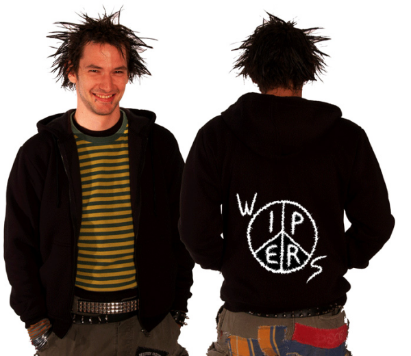 Wipers – Logo Kapuzen-Zipper, schwarz
